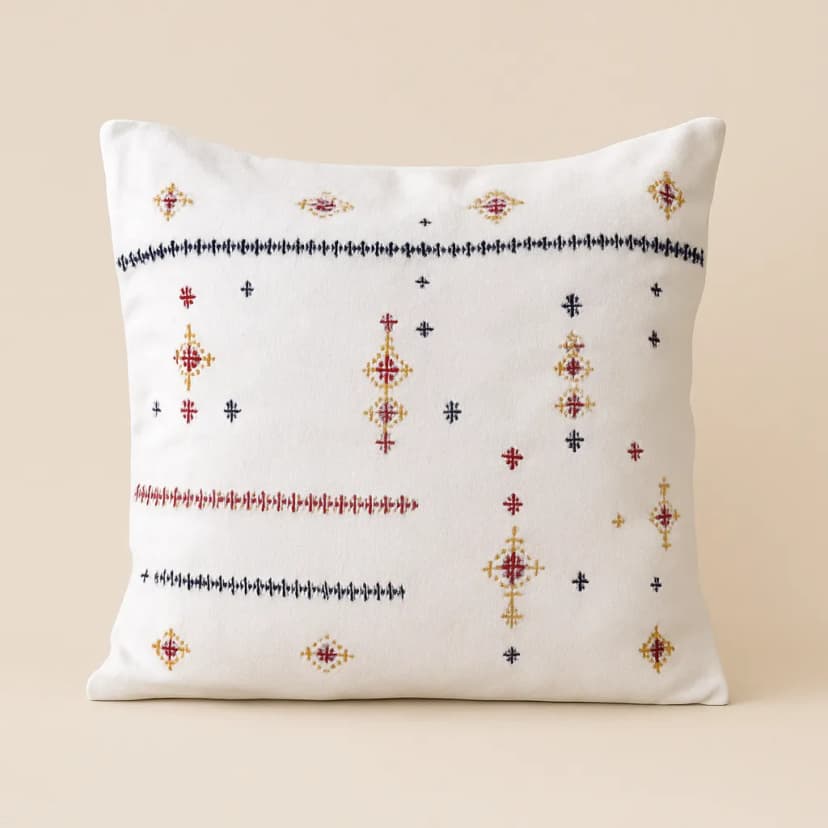 artisan embroidered pillow cover
